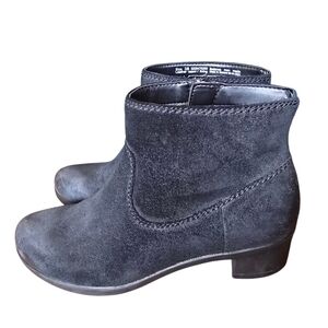 Dansko Carmella Burnished Suede Black Boots Size 38/7.5